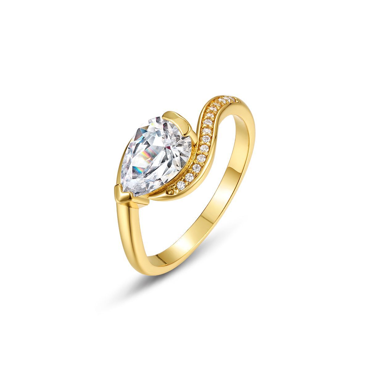 1.5 carats Water drop women's ring