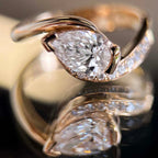 1.5 carats Water drop women's ring
