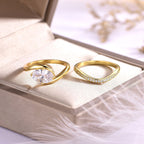 1.75 carat set egg-shaped  ring