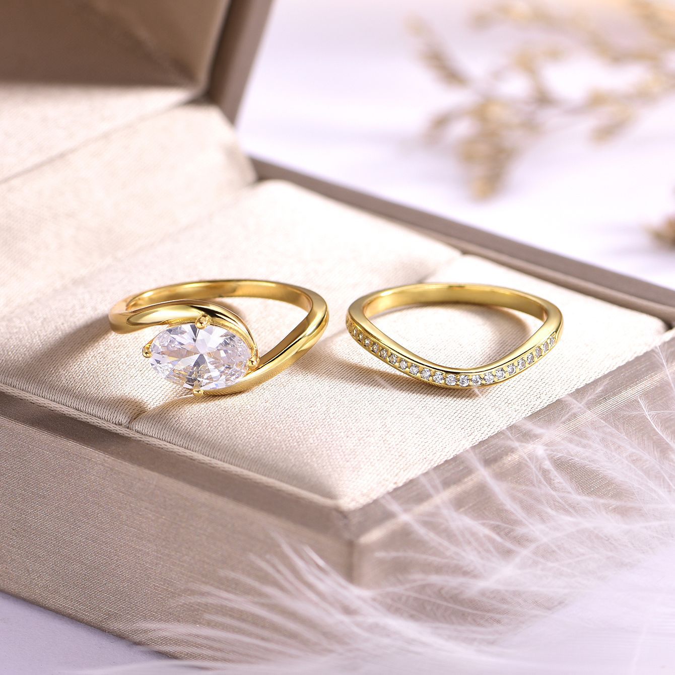 1.75 carat set egg-shaped  ring