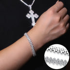 Cross Dazzling Cuban Bracelet