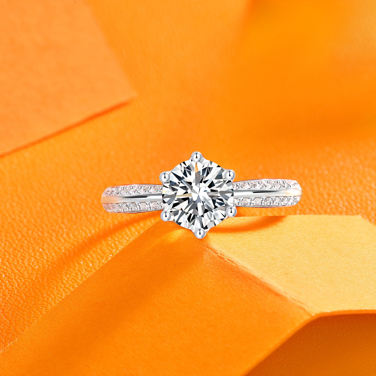 Happiness blooms like a flower Moissanite 5 carat ring