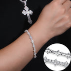 Silver mozzarella D color hip hop single row new plum blossom tennis bracelet