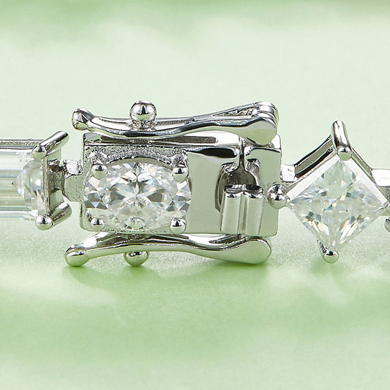 Light luxury special-shaped white diamond tennis bracelet