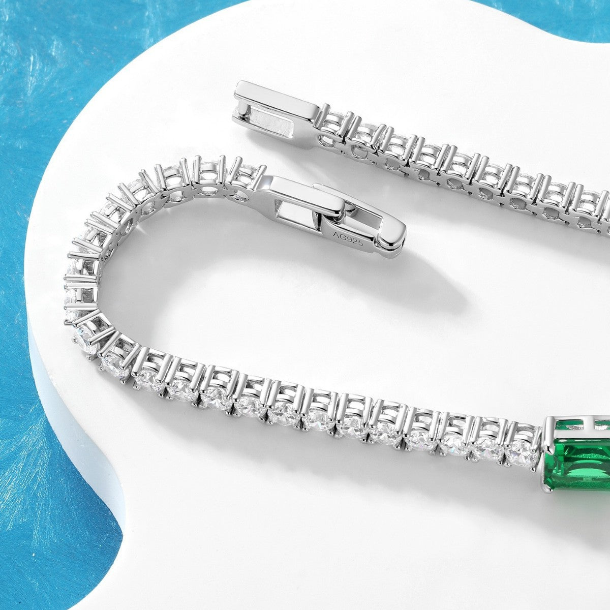 Emerald temperament light luxury full diamond row diamond bracelet