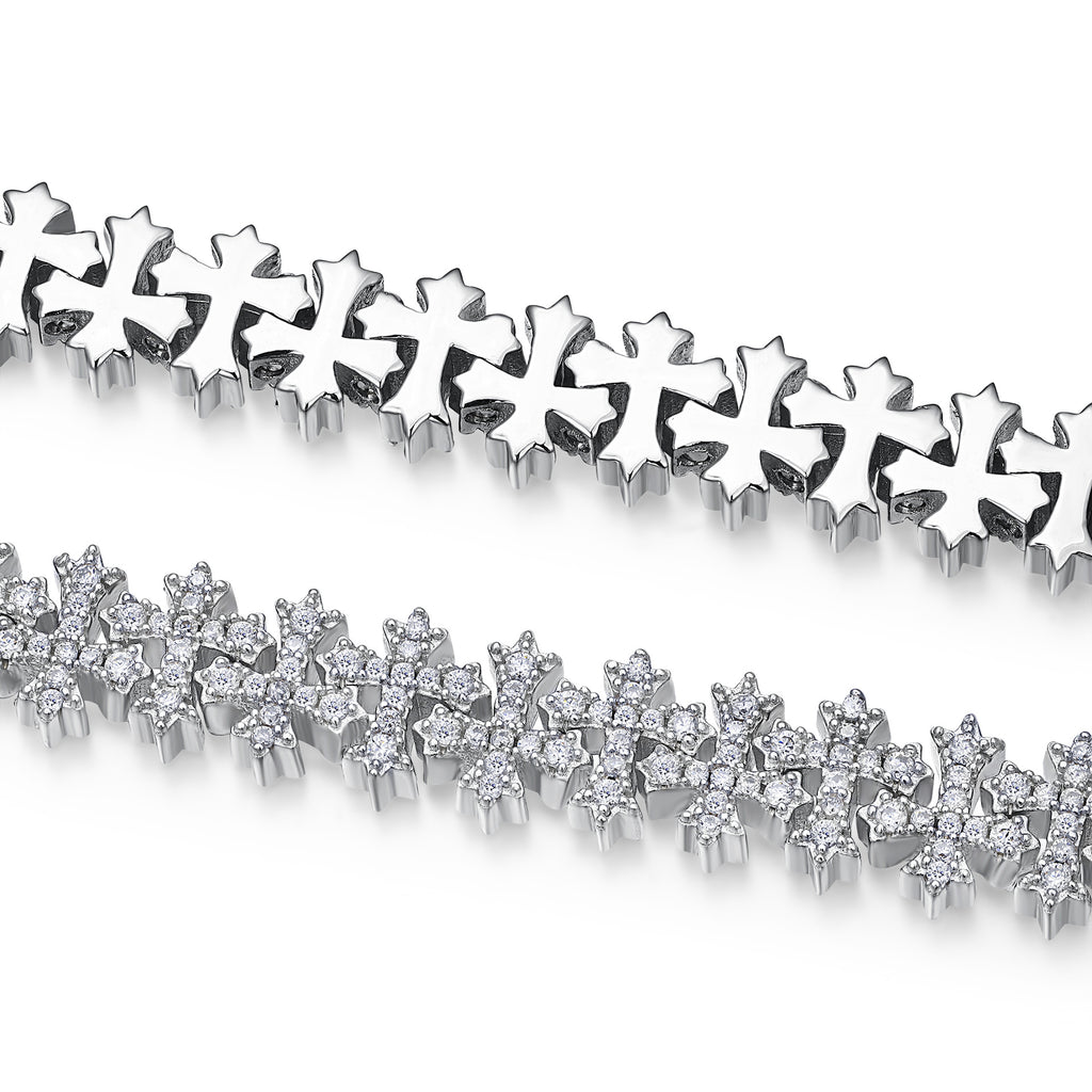 Cross Dazzling Cuban Bracelet
