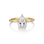 2 carat petal drop light luxury ring