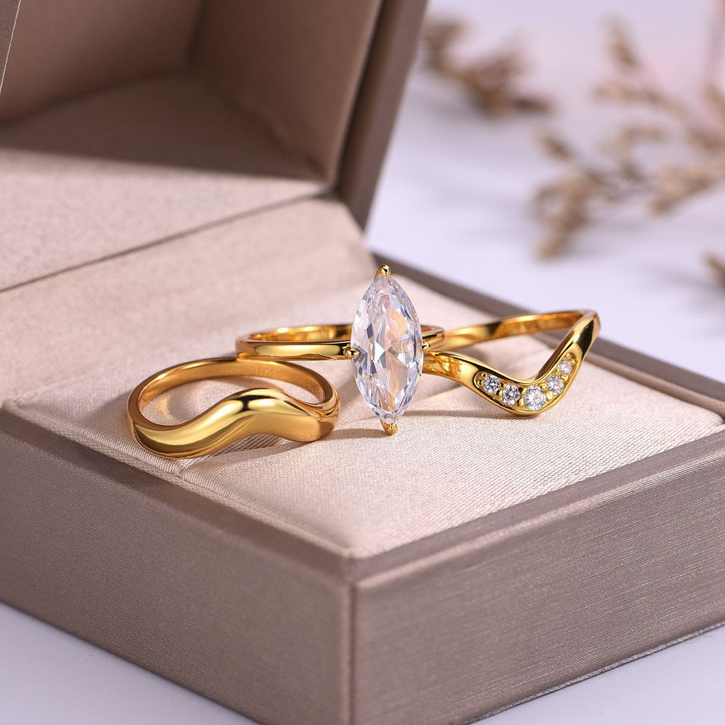 3carat Three-piece horse eye  ring.