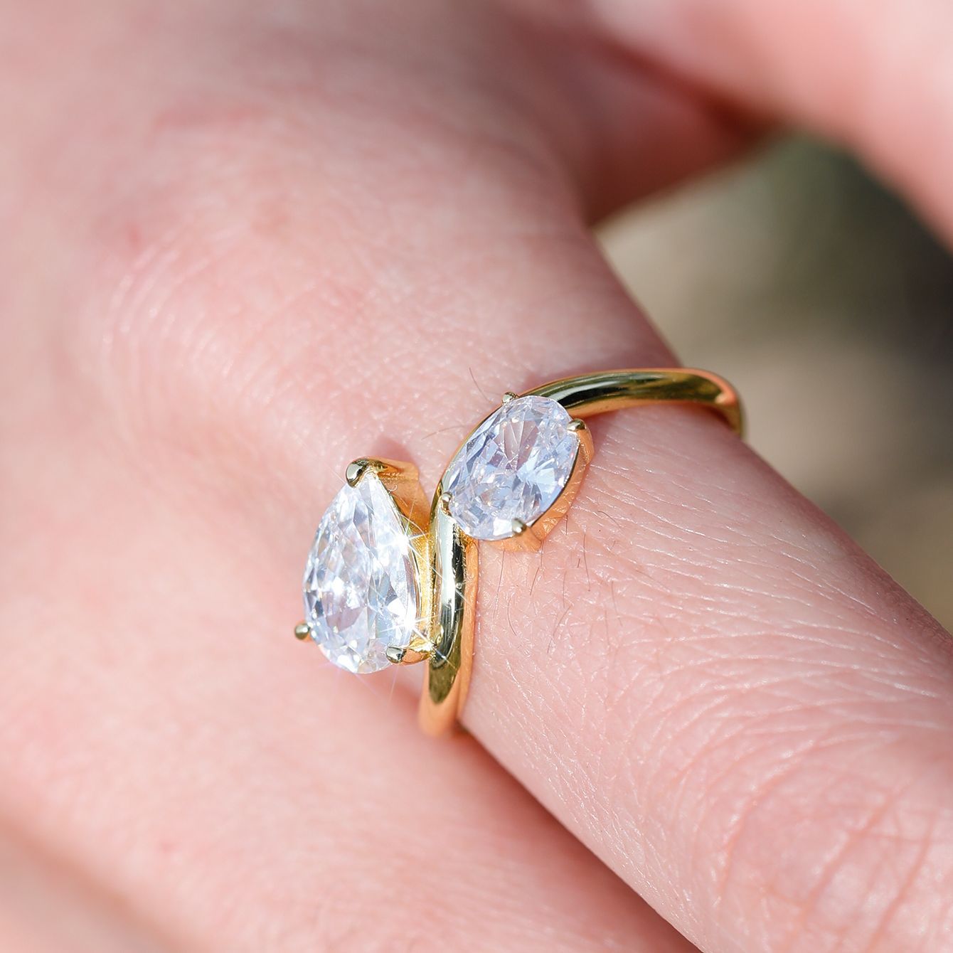 2.5 carats Fashion double ring