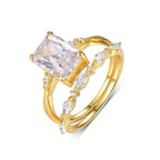 3.5 carat square ring set set.