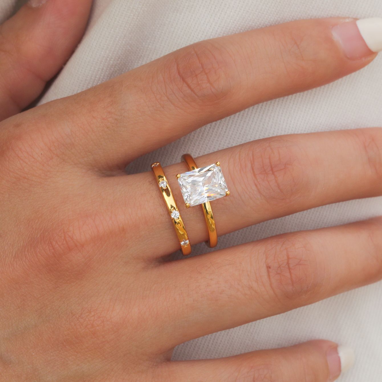 3 Carat Princess Square Main Stone Set Ring