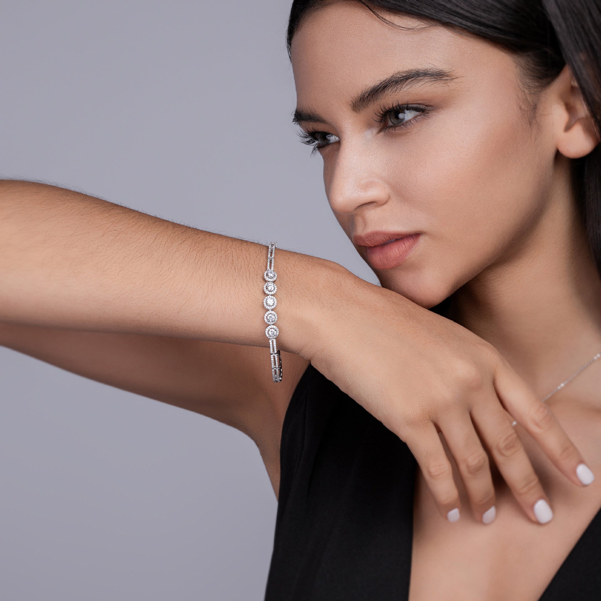 Tinker bell fantastic fairy tennis bracelet 18k white gold