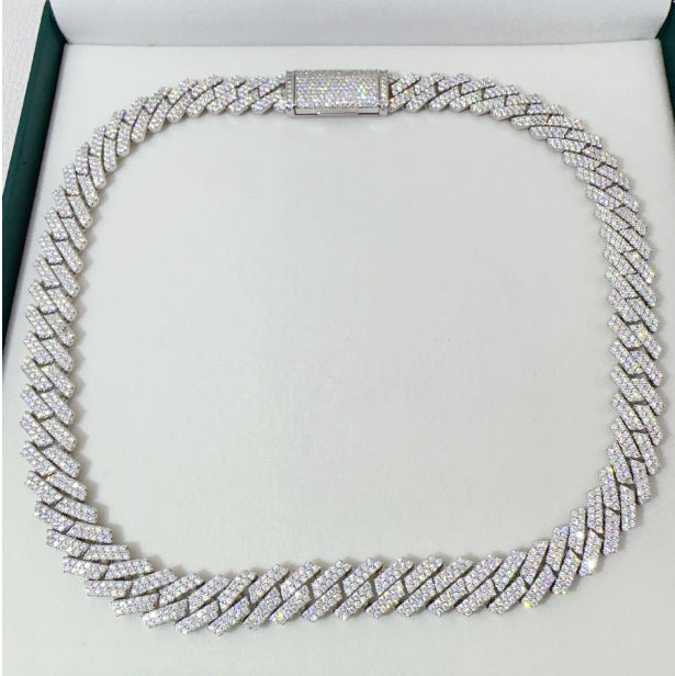rhombus full diamond necklace