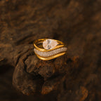 1.5carat Three-piece water drop  ring