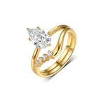 1.5 carat water drop ring combination