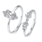 2 carats Horse eye stacked ring