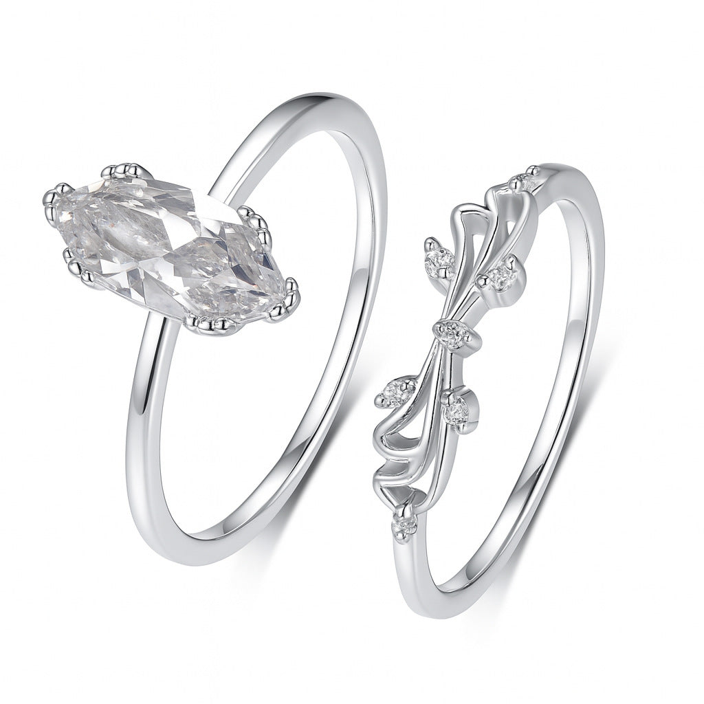 2 carats Horse eye stacked ring
