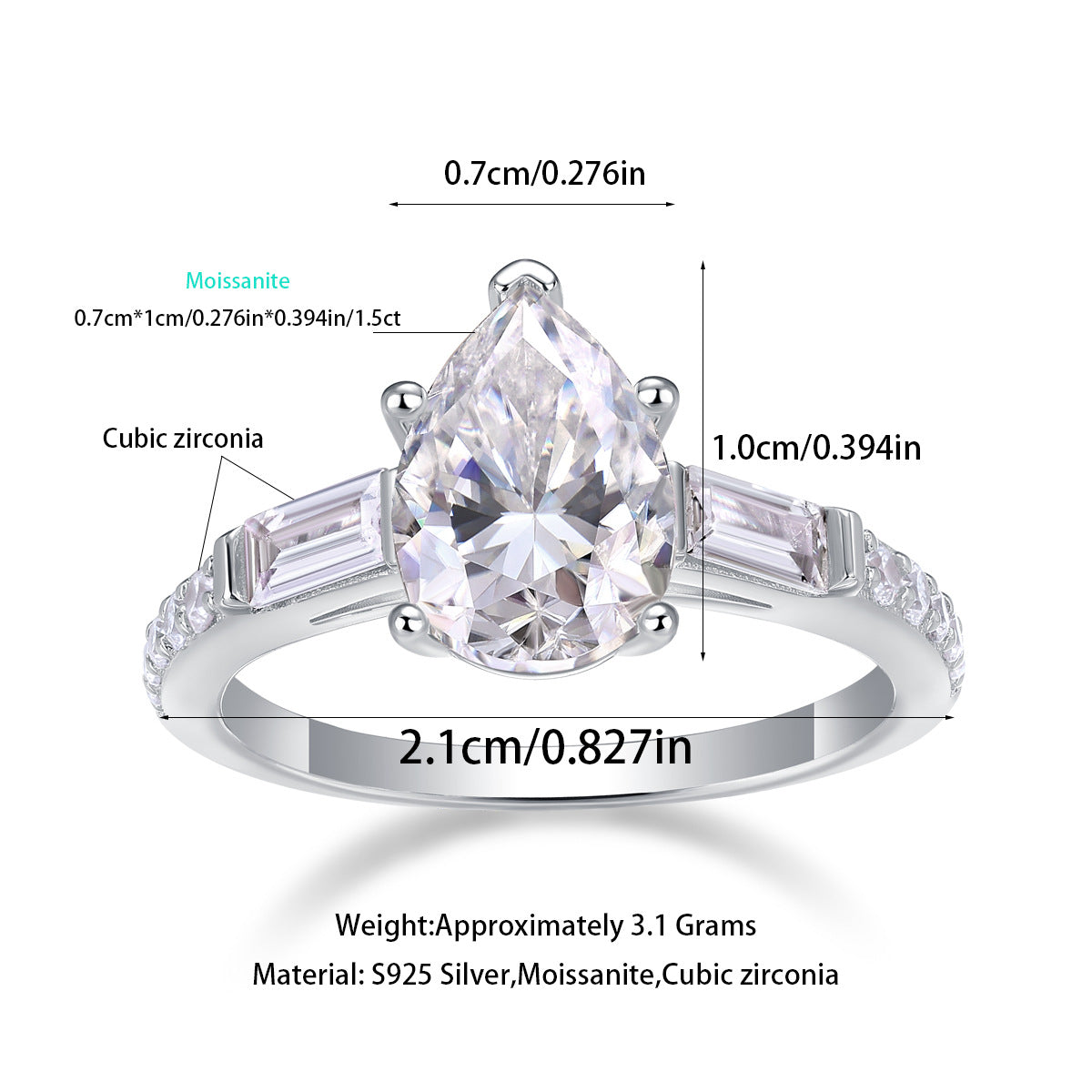 Moonlight 3.1 carat ring