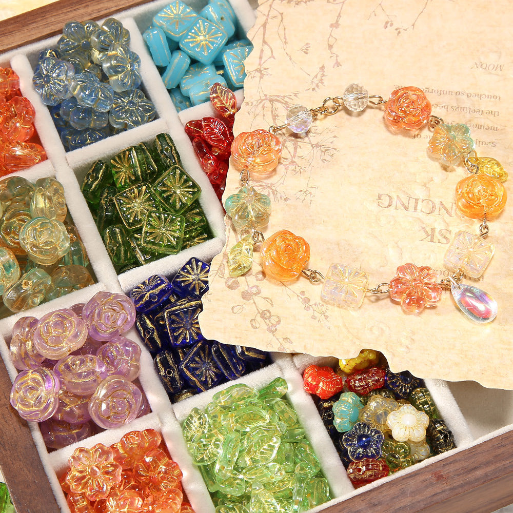 C-DIY Glazed Beads Handmade Loose Beads -Open in live