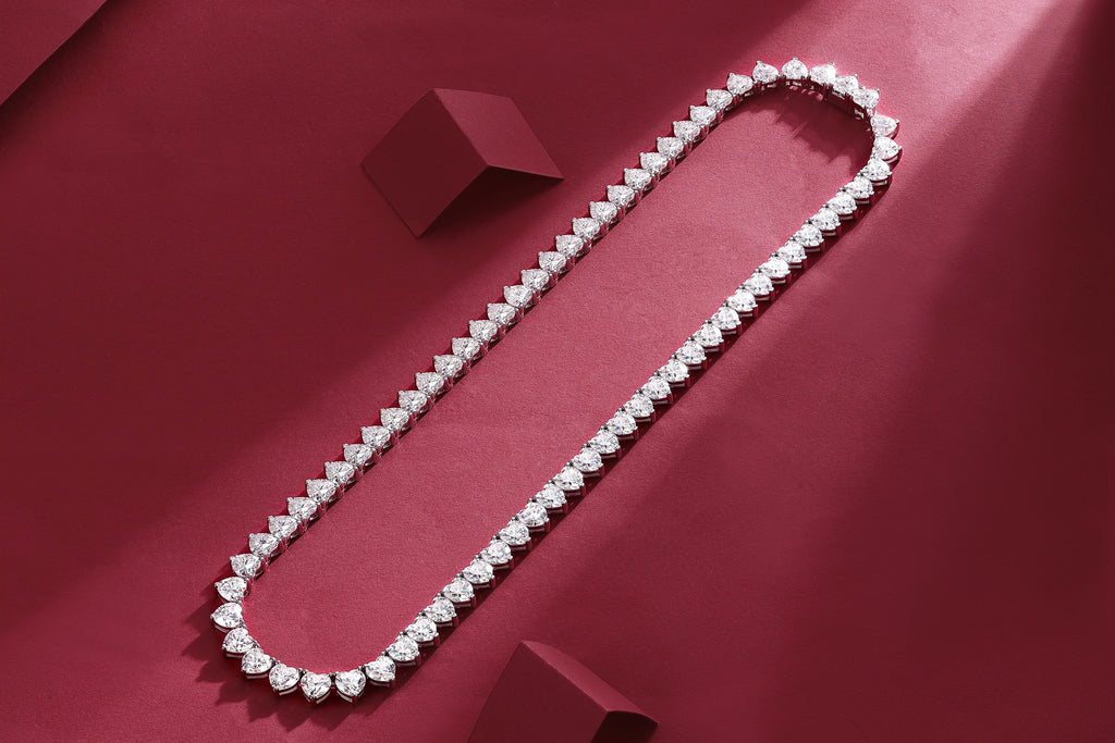 Baroque tennis necklace Princess Anna 67 carats