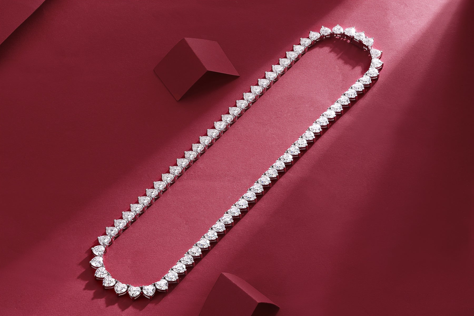Baroque tennis necklace Princess Anna 67 carats