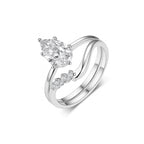 1.5 carat water drop ring combination