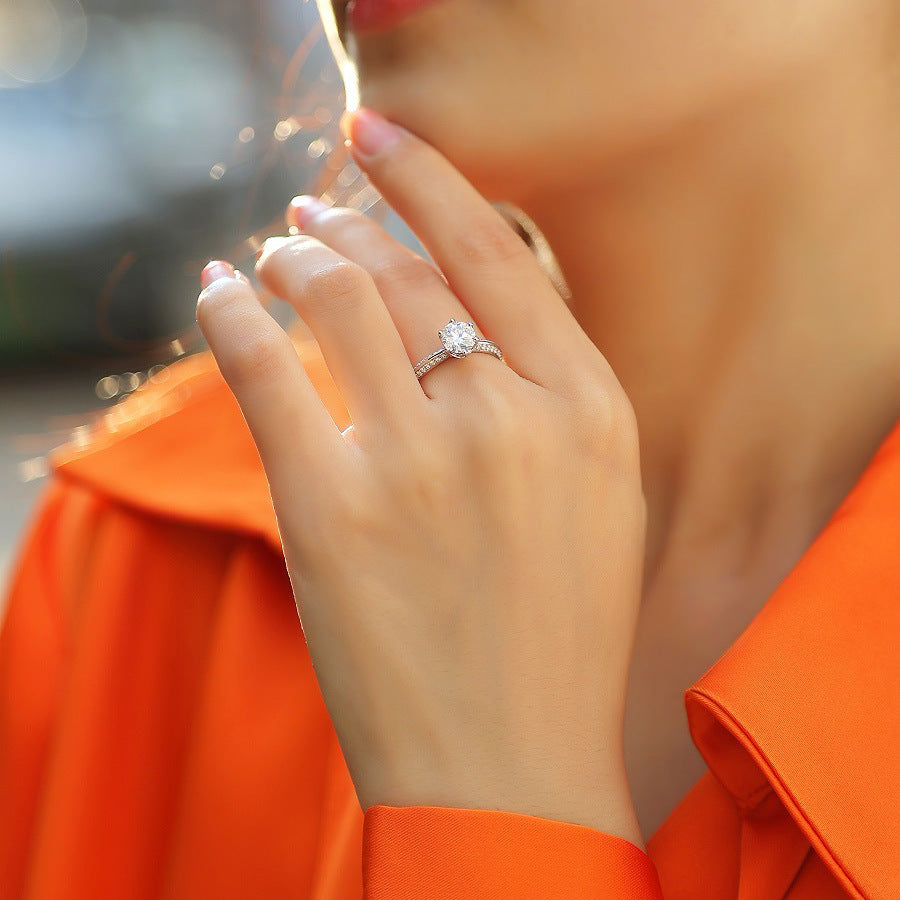 Happiness blooms like a flower Moissanite 5 carat ring