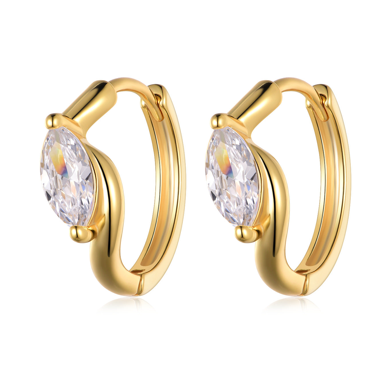 Horse eye moissanite earrings for women