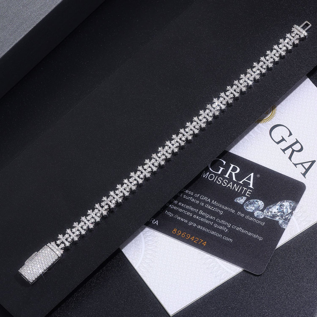 Cross Dazzling Cuban Bracelet