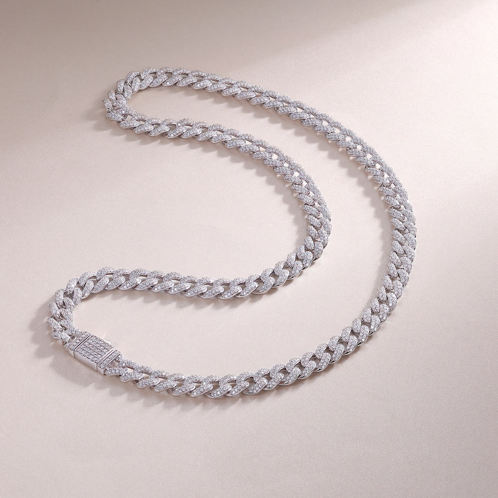 Silver Island Crushed Ice  Necklace 18K White Gold