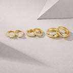 Princess Series 18K Gold Inlaid Stacked Earrings