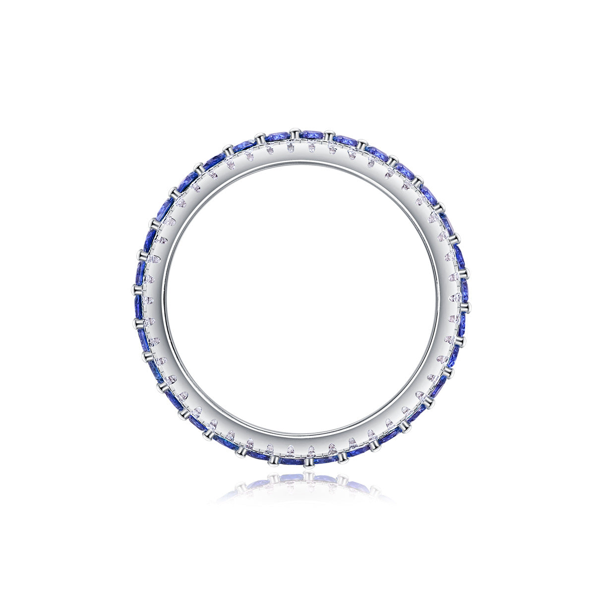 Sapphire full diamond round light luxury ring