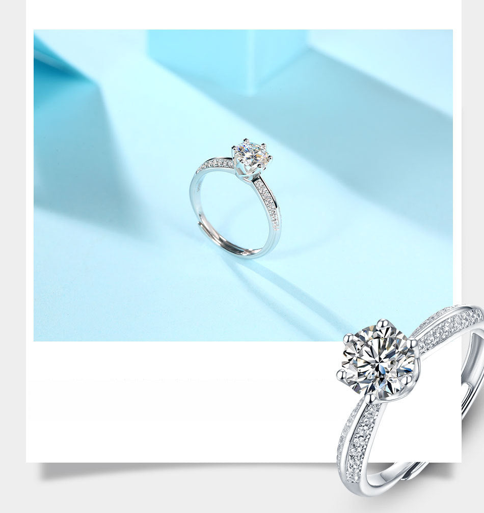 Happiness blooms like a flower Moissanite 5 carat ring