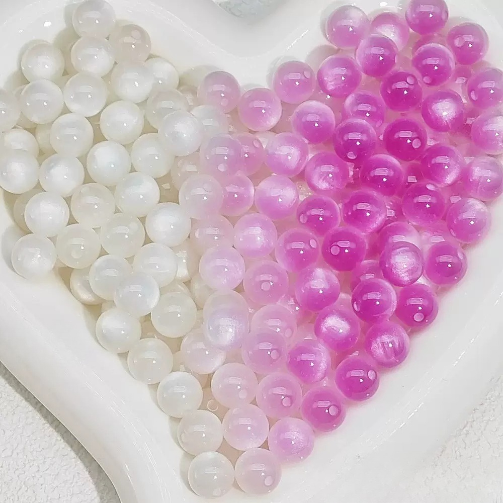D-DIY cat's eye resin beads UV color changing round beads-Open in Live -Live scooping